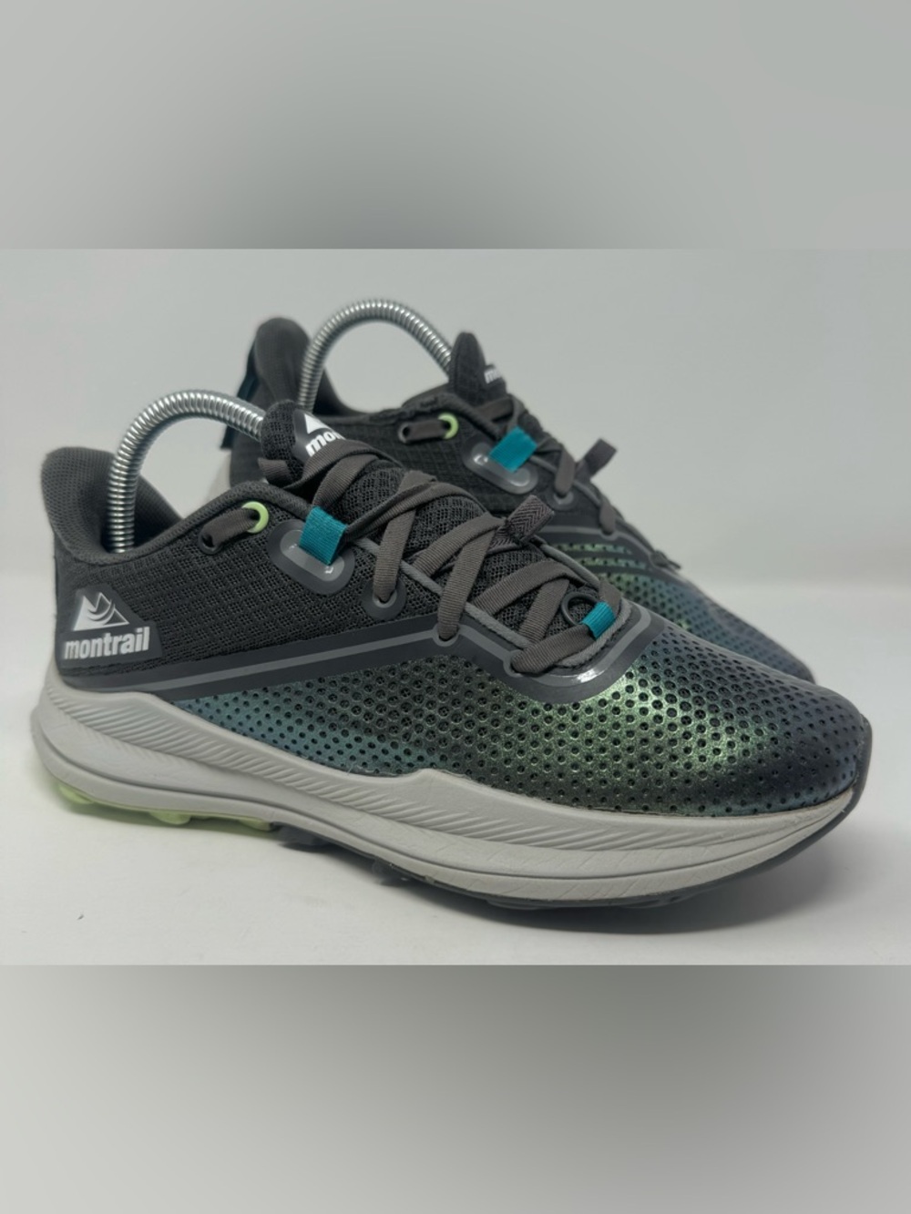 Columbia Montrail Trinity FKT Sneakers with Teal & Lime Accents Trail Hiking